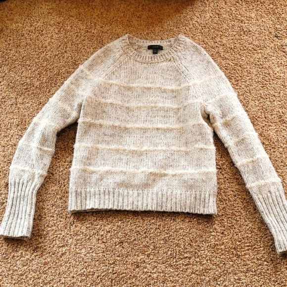 J. Crew Sweaters - J Crew gray sweater with white stripes XS
